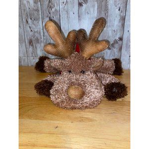 Russ Berrie Antlers Glitter Reindeer 11" Floppy Bean Bag Plush Stuffed Animal